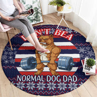 Don't Be A Normal Dog Dad Christmas Round Carpet Funny Xmas Holiday Patterns - Wonder Print Shop