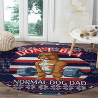 Don't Be A Normal Dog Dad Christmas Round Carpet Funny Xmas Holiday Patterns - Wonder Print Shop