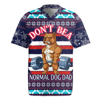 Don't Be A Normal Dog Dad Christmas Rugby Jersey Funny Xmas Holiday Patterns - Wonder Print Shop
