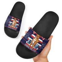 Don't Be A Normal Dog Dad Christmas Slide Sandals Funny Xmas Holiday Patterns - Wonder Print Shop