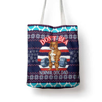 Don't Be A Normal Dog Dad Christmas Tote Bag Funny Xmas Holiday Patterns - Wonder Print Shop