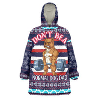 Don't Be A Normal Dog Dad Christmas Wearable Blanket Hoodie Funny Xmas Holiday Patterns - Wonder Print Shop