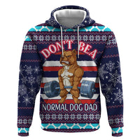 Don't Be A Normal Dog Dad Christmas Zip Hoodie Funny Xmas Holiday Patterns - Wonder Print Shop