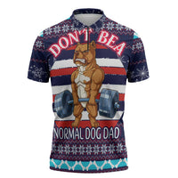 Don't Be A Normal Dog Dad Christmas Zipper Polo Shirt Funny Xmas Holiday Patterns - Wonder Print Shop