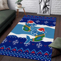 Dolphin Couple Christmas Area Rug Funny Xmas Holiday Patterns - Wonder Print Shop