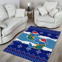 Dolphin Couple Christmas Area Rug Funny Xmas Holiday Patterns - Wonder Print Shop