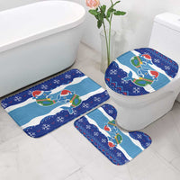Dolphin Couple Christmas Bathroom Set Funny Xmas Holiday Patterns - Wonder Print Shop