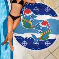 Dolphin Couple Christmas Beach Blanket Funny Xmas Holiday Patterns - Wonder Print Shop
