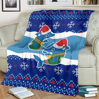Dolphin Couple Christmas Blanket Funny Xmas Holiday Patterns - Wonder Print Shop