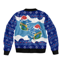 Dolphin Couple Christmas Bomber Jacket Funny Xmas Holiday Patterns - Wonder Print Shop