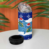 Dolphin Couple Christmas 4 in 1 Can Cooler Tumbler Funny Xmas Holiday Patterns - Wonder Print Shop