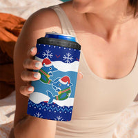 Dolphin Couple Christmas 4 in 1 Can Cooler Tumbler Funny Xmas Holiday Patterns - Wonder Print Shop