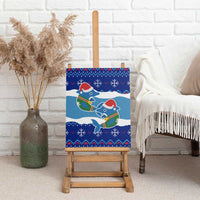 Dolphin Couple Christmas Canvas Wall Art Funny Xmas Holiday Patterns - Wonder Print Shop