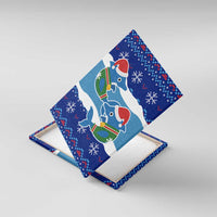 Dolphin Couple Christmas Canvas Wall Art Funny Xmas Holiday Patterns - Wonder Print Shop