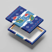 Dolphin Couple Christmas Canvas Wall Art Funny Xmas Holiday Patterns - Wonder Print Shop