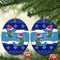 Dolphin Couple Christmas Ceramic Ornament Funny Xmas Holiday Patterns - Wonder Print Shop