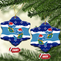 Dolphin Couple Christmas Ceramic Ornament Funny Xmas Holiday Patterns - Wonder Print Shop