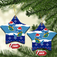 Dolphin Couple Christmas Ceramic Ornament Funny Xmas Holiday Patterns - Wonder Print Shop