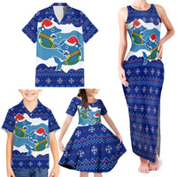 Dolphin Couple Christmas Family Matching Tank Maxi Dress and Hawaiian Shirt Funny Xmas Holiday Patterns - Wonder Print Shop