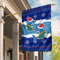 Dolphin Couple Christmas Garden Flag Funny Xmas Holiday Patterns - Wonder Print Shop