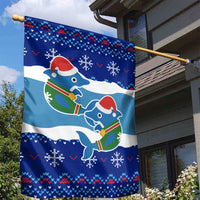 Dolphin Couple Christmas Garden Flag Funny Xmas Holiday Patterns - Wonder Print Shop