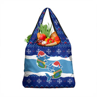 Dolphin Couple Christmas Grocery Bag Funny Xmas Holiday Patterns - Wonder Print Shop