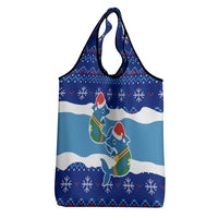 Dolphin Couple Christmas Grocery Bag Funny Xmas Holiday Patterns - Wonder Print Shop