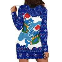 Dolphin Couple Christmas Hoodie Dress Funny Xmas Holiday Patterns - Wonder Print Shop