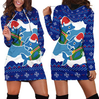 Dolphin Couple Christmas Hoodie Dress Funny Xmas Holiday Patterns - Wonder Print Shop
