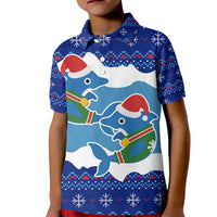 Dolphin Couple Christmas Kid Polo Shirt Funny Xmas Holiday Patterns - Wonder Print Shop