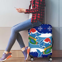 Dolphin Couple Christmas Luggage Cover Funny Xmas Holiday Patterns - Wonder Print Shop