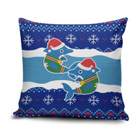 Dolphin Couple Christmas Pillow Cover Funny Xmas Holiday Patterns - Wonder Print Shop