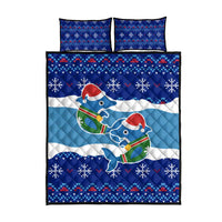 Dolphin Couple Christmas Quilt Bed Set Funny Xmas Holiday Patterns - Wonder Print Shop