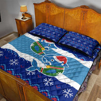 Dolphin Couple Christmas Quilt Bed Set Funny Xmas Holiday Patterns - Wonder Print Shop