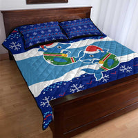 Dolphin Couple Christmas Quilt Bed Set Funny Xmas Holiday Patterns - Wonder Print Shop