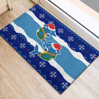 Dolphin Couple Christmas Rubber Doormat Funny Xmas Holiday Patterns - Wonder Print Shop