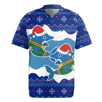 Dolphin Couple Christmas Rugby Jersey Funny Xmas Holiday Patterns - Wonder Print Shop