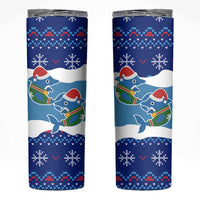Dolphin Couple Christmas Skinny Tumbler Funny Xmas Holiday Patterns - Wonder Print Shop