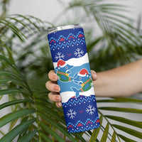 Dolphin Couple Christmas Skinny Tumbler Funny Xmas Holiday Patterns - Wonder Print Shop