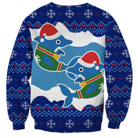 Dolphin Couple Christmas Sweatshirt Funny Xmas Holiday Patterns - Wonder Print Shop