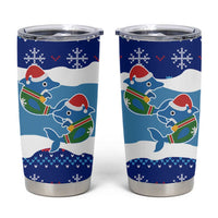 Dolphin Couple Christmas Tumbler Cup Funny Xmas Holiday Patterns - Wonder Print Shop