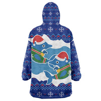 Dolphin Couple Christmas Wearable Blanket Hoodie Funny Xmas Holiday Patterns - Wonder Print Shop