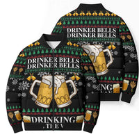 Drinker Bell Christmas Bomber Puffer Jacket Funny Xmas Holiday Patterns - Wonder Print Shop