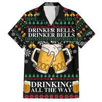 Drinker Bell Christmas Family Matching Off Shoulder Short Dress and Hawaiian Shirt Funny Xmas Holiday Patterns - Wonder Print Shop