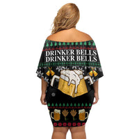 Drinker Bell Christmas Family Matching Off Shoulder Short Dress and Hawaiian Shirt Funny Xmas Holiday Patterns - Wonder Print Shop