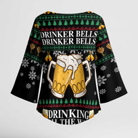 Drinker Bell Christmas Kimono Sleeve Blouse Funny Xmas Holiday Patterns - Wonder Print Shop