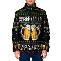 Drinker Bell Christmas Padded Jacket Funny Xmas Holiday Patterns - Wonder Print Shop