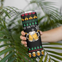 Drinker Bell Christmas Skinny Tumbler Funny Xmas Holiday Patterns - Wonder Print Shop