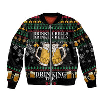 Drinker Bell Christmas Sleeve Zip Bomber Jacket Funny Xmas Holiday Patterns - Wonder Print Shop
