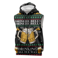 Drinker Bell Christmas Sleeveless Zip Hoodie Funny Xmas Holiday Patterns - Wonder Print Shop